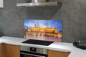 Szkło do Kuchni na Ścianę Sukiennice o Zachodzie Słońca