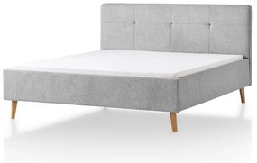 Jasnoszare tapicerowane łóżko dwuosobowe 180x200 cm Smart – Meise Möbel