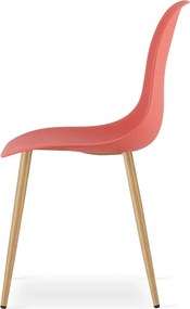 Czerwone minimalistyczne krzesło do salonu cynober C9-C65