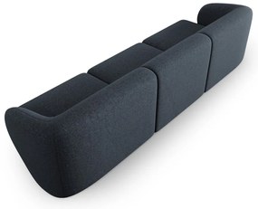 Niebieska sofa z tkaniny szenilowej 266 cm Paolo – Milo Casa