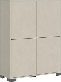 Wysoka komoda 4-drzwiowa Lumina 90x35x120 cm, kaszmir