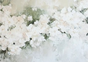 Obraz - Abstrakcja białych kwiatów (70x50 cm)