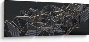Obraz abstrakcji (z zegarem) (90x30 cm)