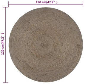 Ręcznie wykonany szary dywanik z juty 120 cm D5-B98