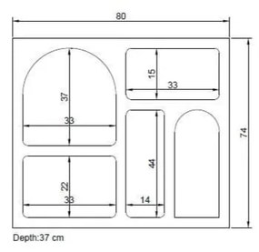 Biała wielopoziomowa półka 80 cm Lorin – Kalune Design
