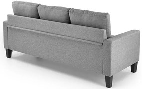 Popielata sofa z dostawianym podnóżkiem - Tuberosa