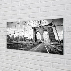 Panel szklany do Kuchni Most na Tle Wieżowców
