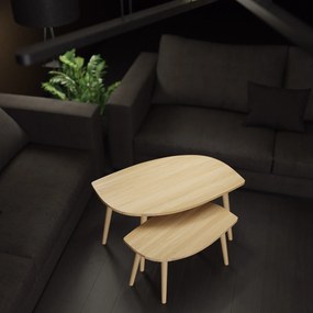 Stolik kawowy z drewna dębowego łezka P3 mały 60 cm