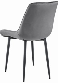 Aksamitne krzesło do jadalni TOR, ciemnoszare