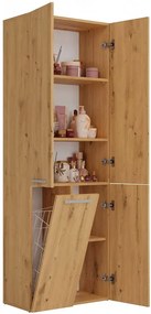 Szafka łazienkowa z koszem dąb artisan - Kemi 3X