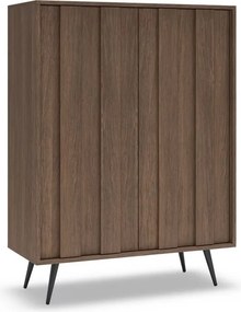 Komoda wysoka Flaro 93 cm z oświetleniem - dąb dunin