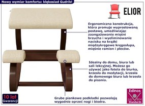 Kremowy klękosiad z brązowym stelażem - Gudrik