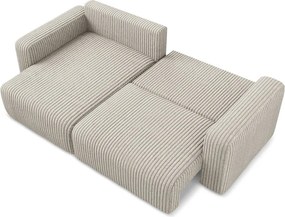 Beżowy sztruksowy rozkładany/ze schowkiem narożnik (lewostronny/z szezlongiem) Kona – Makamii