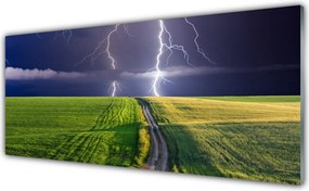 Szkło do Kuchni na Ścianę Potęga Burzy nad Polami