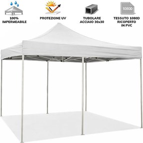 x 6 m Biała składana altana pokryta wodoodpornym PVC