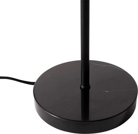 Nowoczesna lampa stołowa czarna z opalowym szkłem - Drop