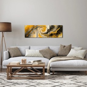 Obraz - Abstrakcja spiralna (z zegarem) (90x30 cm)