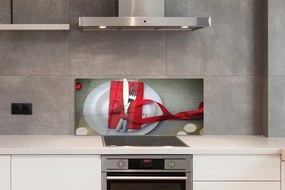 Panel szklany do Kuchni Kolacja przy Świecach w Kształcie Serca
