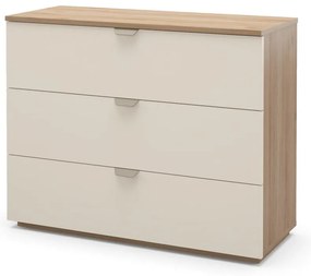 Kremowo-naturalna komoda w dekorze dębu 100x80x40 cm Dennis – Marckeric