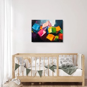 Obraz na szkle - Kolorowe kostki (70x50 cm)