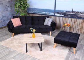 Sofa rozkładana MCW-K18,  aksamitny czarny