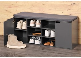 Kesper 15919 Szafka na buty z siedziskiem, szara,103 x 48 x 30,5 cm