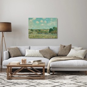 Obraz na szkle - Alfred Sisley,  Meadow, reprodukcje (70x50 cm)