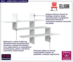 Biała Nowoczesna Półka Wisząca Pedros 9 Kolorów