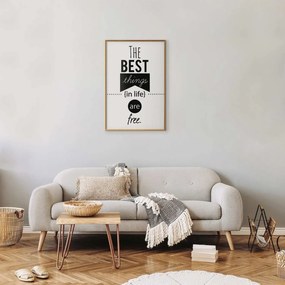Plakat Best things in life 29,7x42 cm z ramą złotą bez marginesu ARTGEIST B