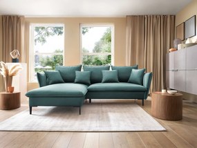 Masseno Narożnik SOLE z funkcją spania i pojemnikiem na pościel Narozniki L, Rozkładana sofa - Zielony, RIVIERA 87