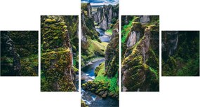 Obraz - Rzeka w skalistej dolinie (125x70 cm)
