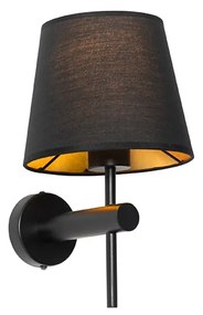 Nowoczesna lampa ścienna czarna - Pluk Nowoczesny Oswietlenie wewnetrzne