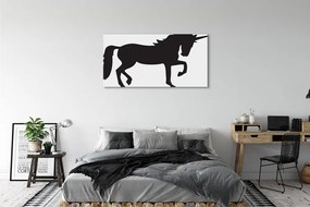 Obraz drukowany na płótnie Mistyczny Czarny Jednorożec