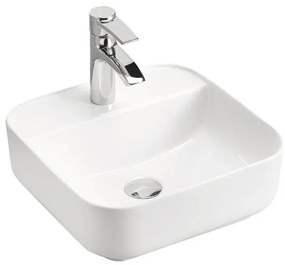 Biała ceramiczna umywalka nablatowa - Ravis 3X