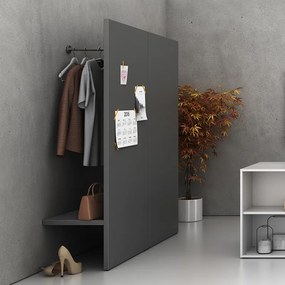 Ekran szatniowy BLOCK, 800 x 440 x 1854 mm, pomarańczowy