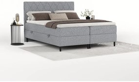 Szare łóżko boxspring ze schowkiem 180x200 cm Gwen – Maison de Rêve