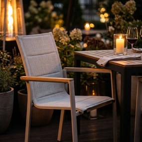 3587W-BE Krzesło Ogrodowe Beżowe 56x65x88 cm Beżowa Szybkoschnąca Tkanina Nowoczesny