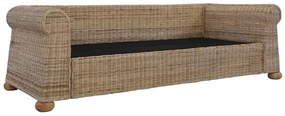 Brązowa 3-osobowa sofa z rattanu - Asha