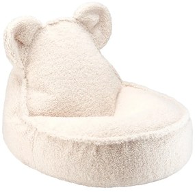Kremowy dziecięcy worek do siedzenia z materiału bouclé Bear – Wigiwama
