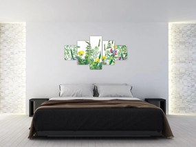 Obraz - Malowane kwiaty łąkowe (125x70 cm)