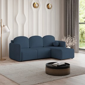 Masseno Narożnik SUVINO z funkcją spania i pojemnikiem na pościel Narozniki L, Rozkładana sofa - Niebieski, NEVE 77