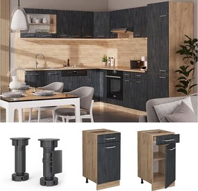 Szafka dolna do kuchni czarny beton 40x60x81.6 r-line