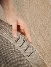 Wełniany okrągły dywan tkany ręcznie w naturalnym kolorze ø 160 cm Puristic Knots – Elle Decoration