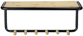 Półka ścienna z bambusowymi haczykami, 58 x 26 x 26 cm, Loft, WENKO