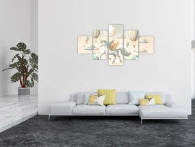 Obraz - Szczęśliwy jednorożec (125x70 cm)