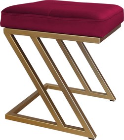 Pufa ZETA tkanina Welur loft ławka podnóżek metal : Kolor Stelaża - Złoty, Kolor tkaniny - VELVET - MG31, Typ tkaniny - Velvet