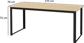 Outsunny Stół Ogrodowy Metalowy 175x78 cm Odporny na Warunki Atmosferyczne Stół Balkonowy z Efektem Drewna, Antypoślizgowy Stół do Jadalni Czarny
