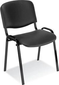 Krzesło konferencyjne do biura i poczekalni Interior, ekoskóra V04, nogi czarne