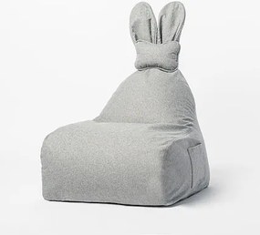 Szara, miękka pufa do pokoju dziecięcego FUNNY BUNNY