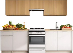 Zestaw mebli kuchennych orzech / kaszmir 240 cm G8-G74